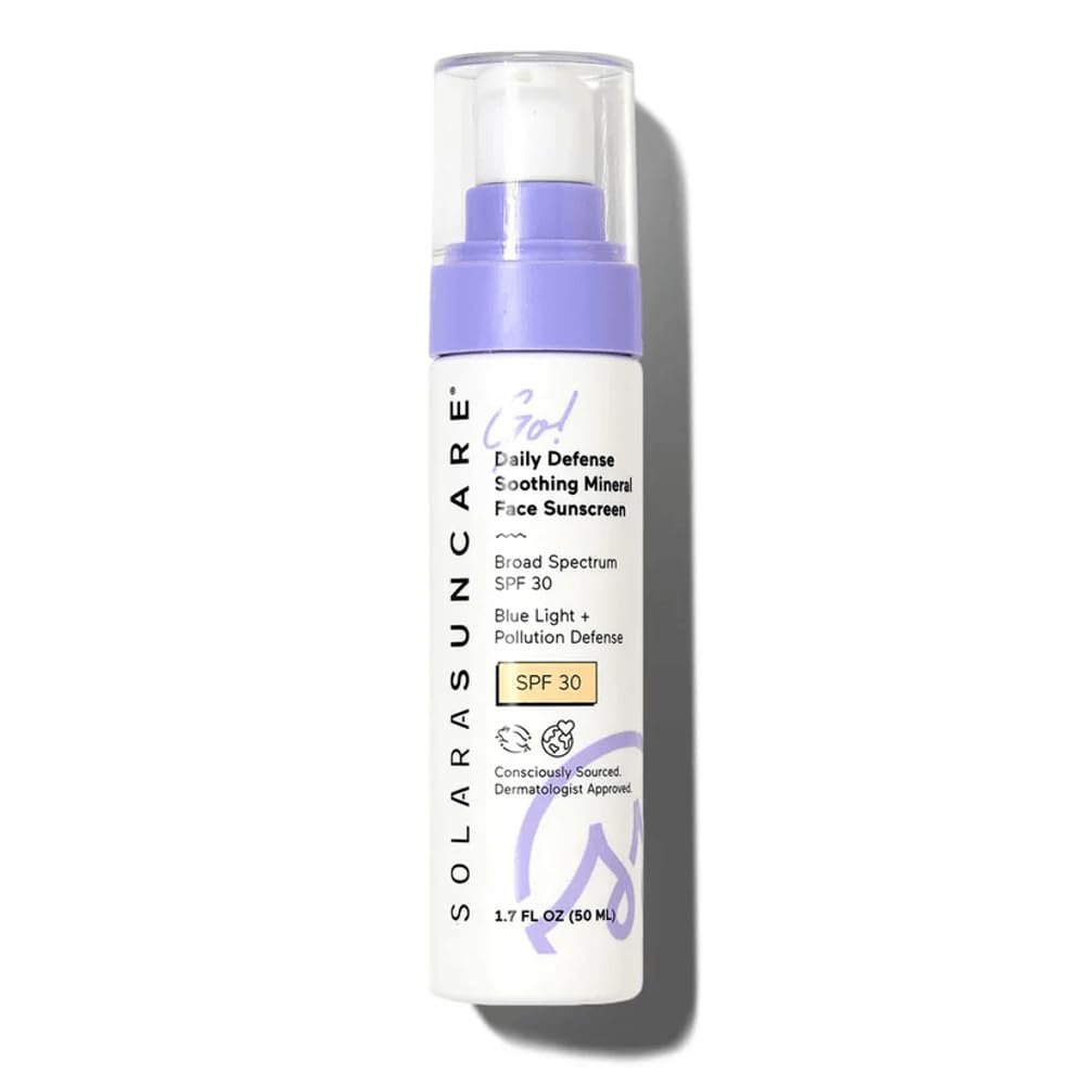 Solara Suncare – Go! Daily Defense Soothing Mineral Face Sunscreen, SPF 30 | EWG Verified, Vegan, Cruelty Free, Reef friendly | Lightweight, Safe For Sensitive Skin (1.7 fl oz | 50 ml)