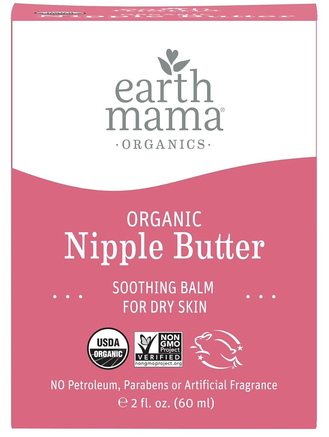 Earth Mama Organic Nipple Butter Breastfeeding Cream, Lanolin-Free, Safe for Nursing & Dry Skin, Non-GMO Project Verified, 2 Fl Oz