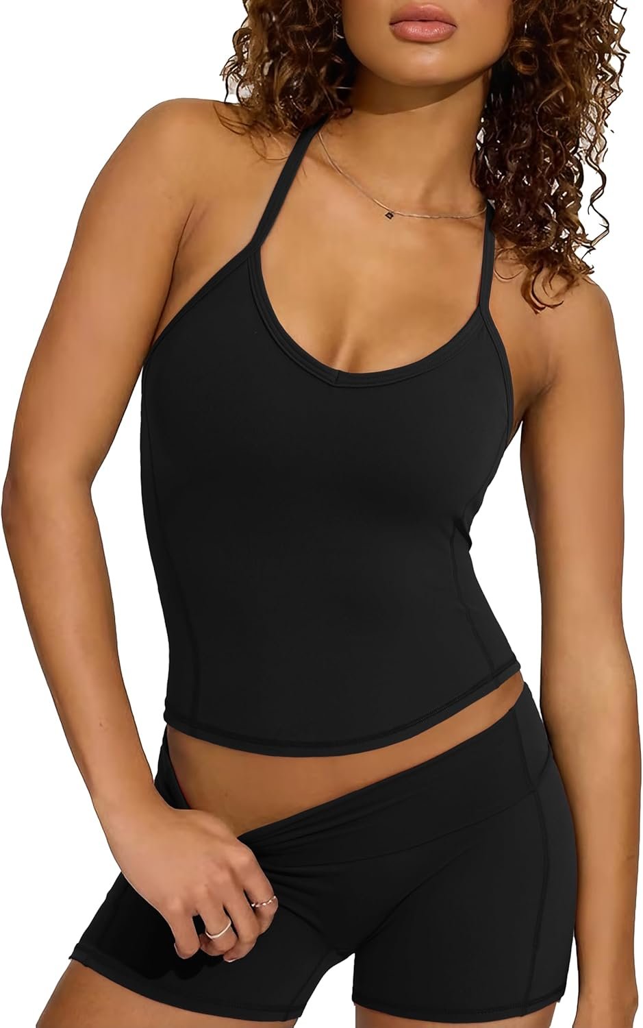 SUUKSESS Women Sexy Workout Sets Padded Sports Bra High Waisted Shorts Outfits