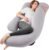 Sasttie Pregnancy Pillows for Sleeping, U Shaped Cooling Full Body Pillow with Removable Cover, Pregnant Women Must Haves, Maternity Essential, Light Grey