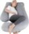 Sasttie Pregnancy Pillows for Sleeping, U Shaped Full Body Pillow for Side Sleepers, Maternity Pillow for Pregnant Women with Removable Velvet Cover, Pregnancy Must Haves, Grey