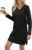 Sampeel Dresses for Women 2025 Casual Long Sleeve V Neck Tshirt Dress Side Split Fashion Fall Outfits