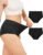 Neione Women Incontinence Underwear, Cotton Leakproof Panties for Heavy Flow Period & Postpartum, High-Waisted Full Briefs