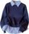 SOLY HUX Women’s Striped Sweatshirt Collared Long Sleeve 2 in 1 Pullover Tops Preppy Fall Clothes Multicolor Striped Large